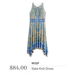 EASTER Dress 16 NEW Slate Blue Asymmetrical Resort Boho Baby Shower STITCH FIX